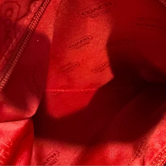 Coach VINTAGE Legacy Red Leather Crossbody Bag 9543 EUC Zip Close Adj Strap - Picture 14 of 16